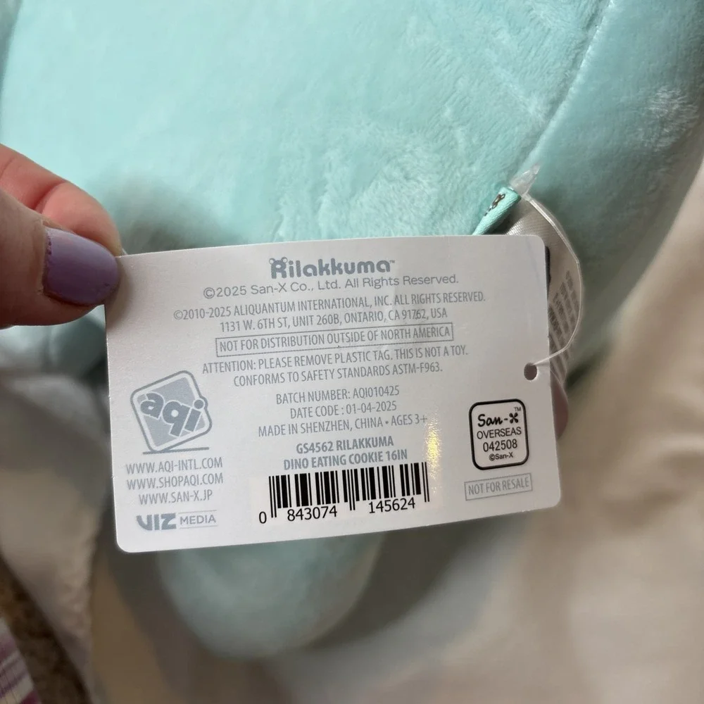 Rilakkuma San-X Blue Dino Eating Cookie 16